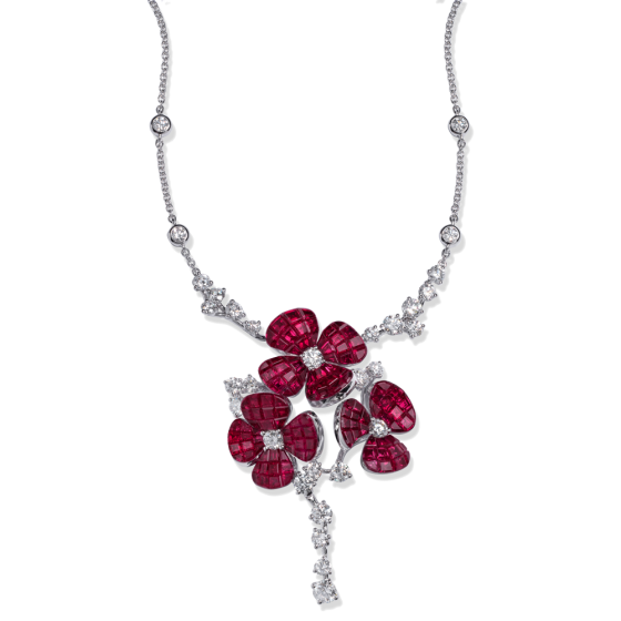 FLORAL Hortensia Ruby Necklace (Pre-order)