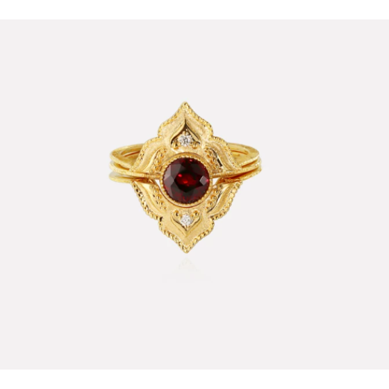 Italian Vintage Fashion Jewelry Palace Crystal Point Ring
