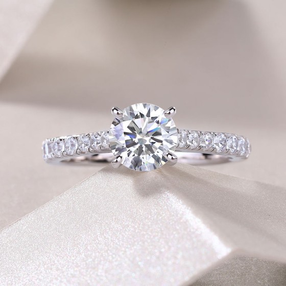 925 Silver Round Cut Nautical Ring Starfish Moissanite Band Bulk Order Full Paved Moissanite Statement Ring