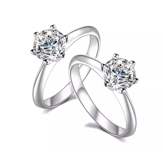 Exclusive Store Perks 2 Carat S925 Moissanite Six Claw Ring ,A Very Popular Style RSL Authentication