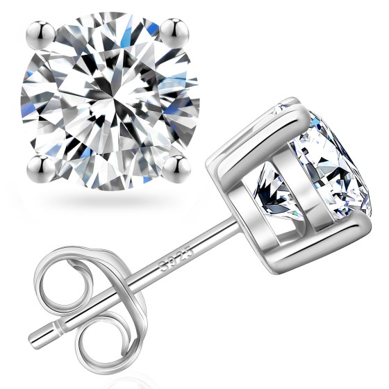 Exclusive Store Perks 0.5ct * 2 Four Claw Stud Moissanite S925 Silver Earrings ,A Price You Have Never Seen Before