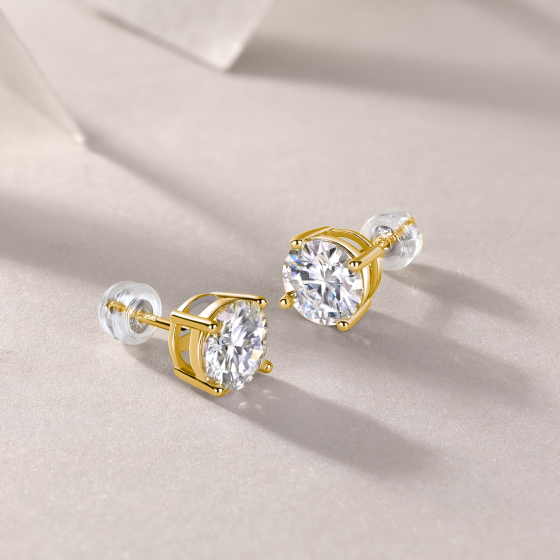 Exclusive Store Perks 0.5ct * 2 Four Claw Stud Moissanite S925 Silver Earrings ,A Price You Have Never Seen Before