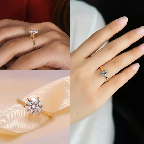 Exclusive Store Perks 1 Carat S925 Moissanite Six Claw Ring Very Popular Style RSL Authentication