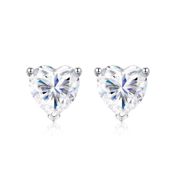Ear Stud Ready Stock Factory Elegant Heart Cut Moissanite Jewelry Pass Diamond Tester Gem Unisex Fashion Jewelry Earrings
