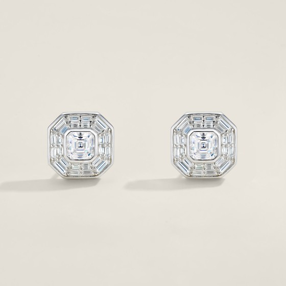 Earrings Stud Unisex Jewelry Elegant Octagonal Halot GRA Moissanite Jewelry Pass Diamond Tester Gem Fashion Jewelry Earring